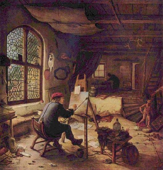 Adriaen van ostade The painter in his workshop Sweden oil painting art
